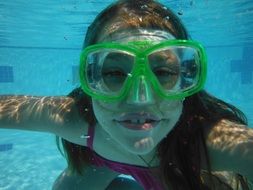 underwater swimmer with mask