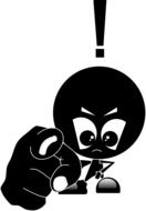 silhouette angry cartoon character