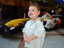 boy at the exhibition Formula 1