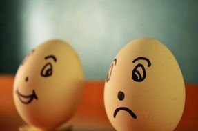 Eggs with funny faces