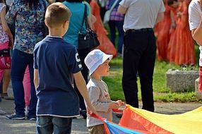 Children play in the park