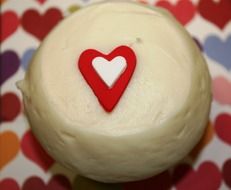 heart decoration on a cupcake