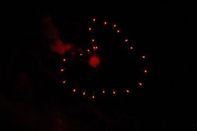 fireworks, heart shape at dark sky