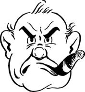Picture of angry adult smoking