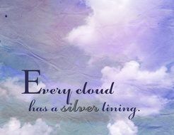 the inscription on the background of clouds