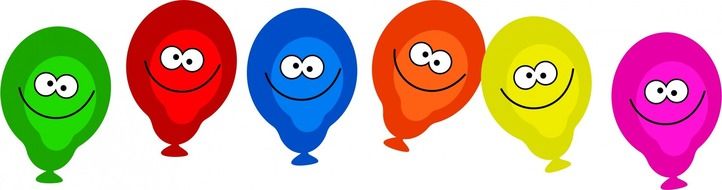 funny emoticons on colorful balloons as a graphic image