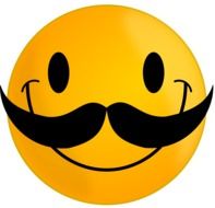 smiling smiley with mustache