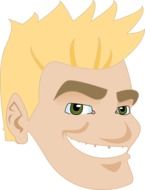 cartoon laughing man face