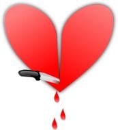 heart wth knife drawing