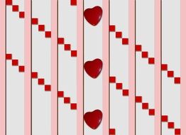 White and red decor to the day of the holy valentine