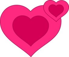 Two pink hearts clipart