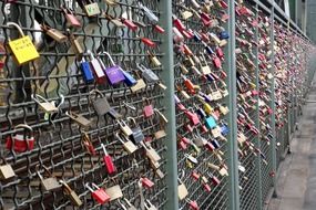 different love locks on the grid