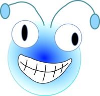 clipart of blue cartoon ant face