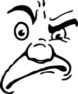 painted evil face expression