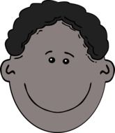 cartoon black boyâs face with curly hair