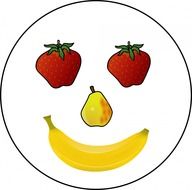 colorful smiling fruit face, illustration