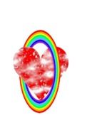 heart in the rainbow ring drawing