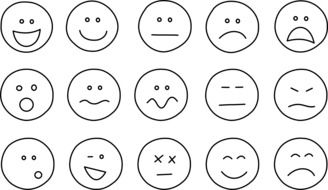 drawings of various emoticons