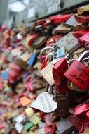 metal locks lovers on the lattice bridge