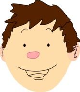 portrait of a brunet boy with a smile drawing