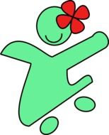 girl happy jumping drawing