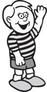cartoon boy in a striped t-shirt