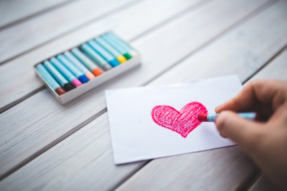 pink drawn heart