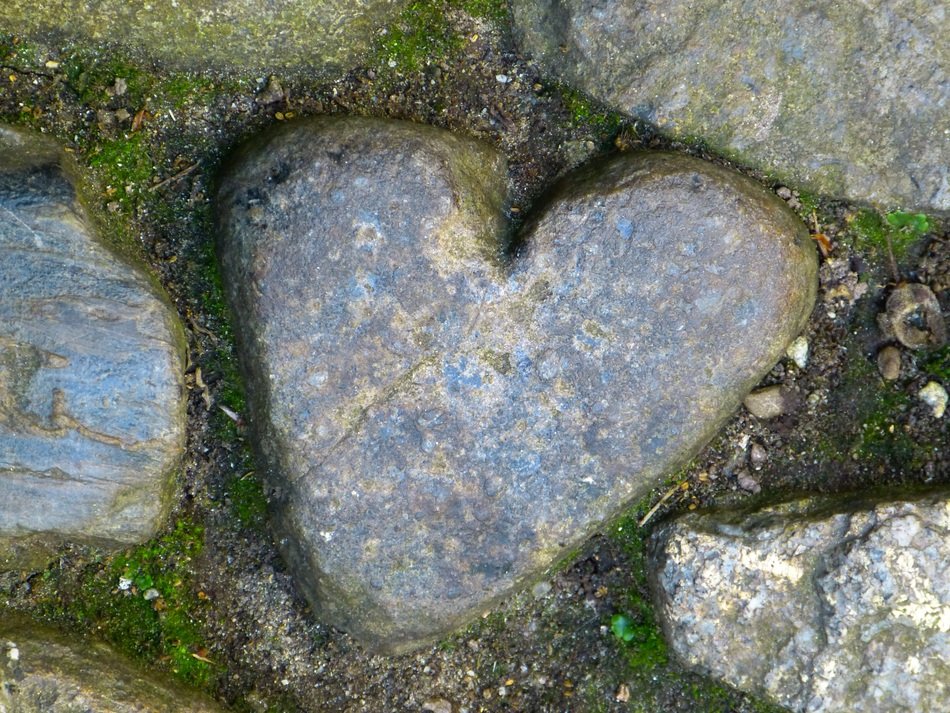 stone heart on St Michael's Mount in England