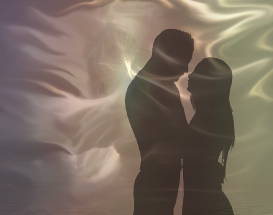 Shadows of romantic couple