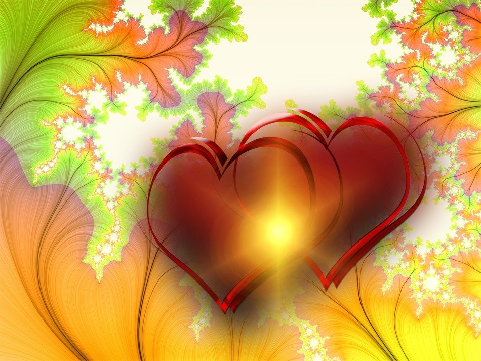 pair of hearts on a card