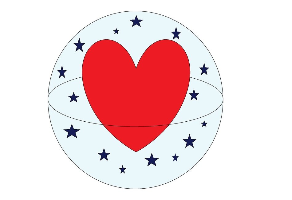 red heart inside the star circle
