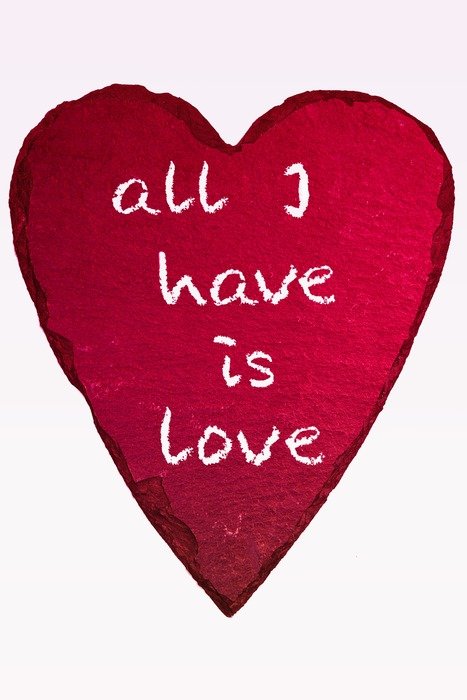 Calligraphy in shape of heart
