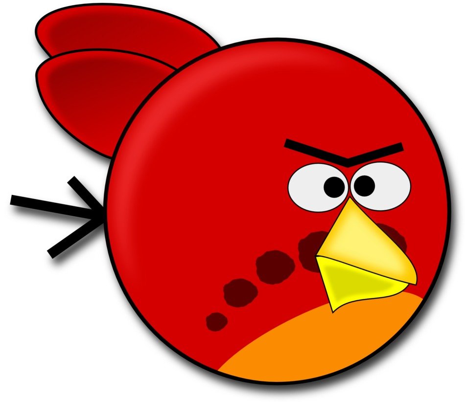 red angry bird on a white background