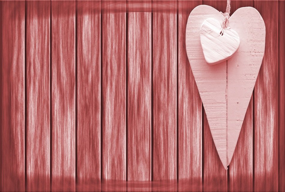 Red wooden heart