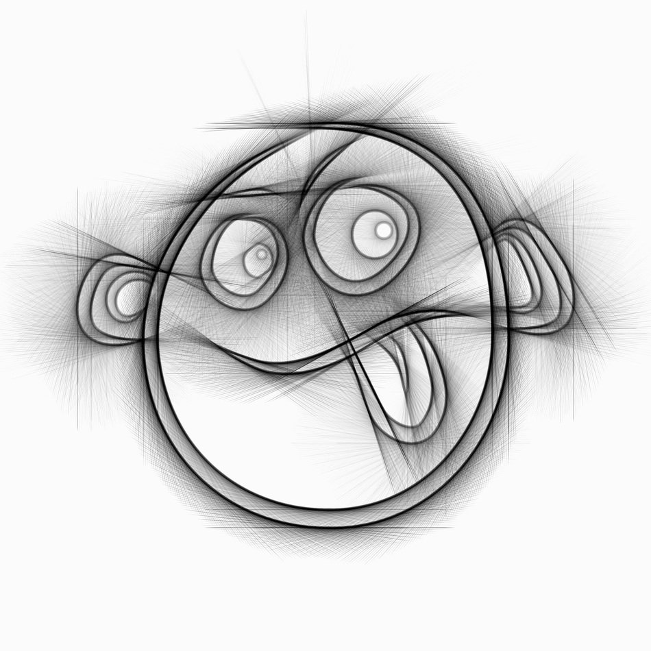 pencil drawing of the cool emoticon
