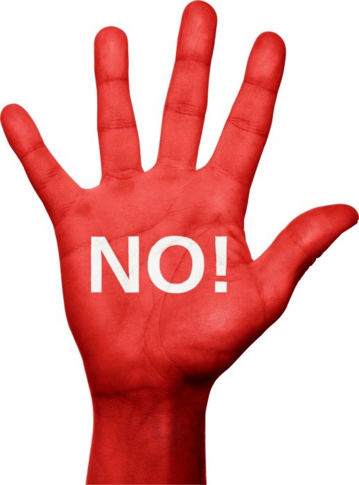 NO! on the red hand