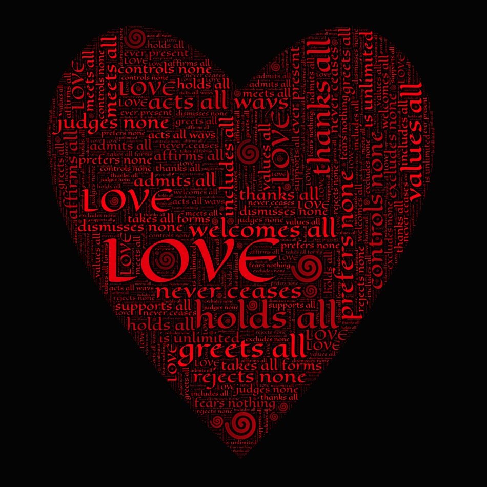 card with heart of love
