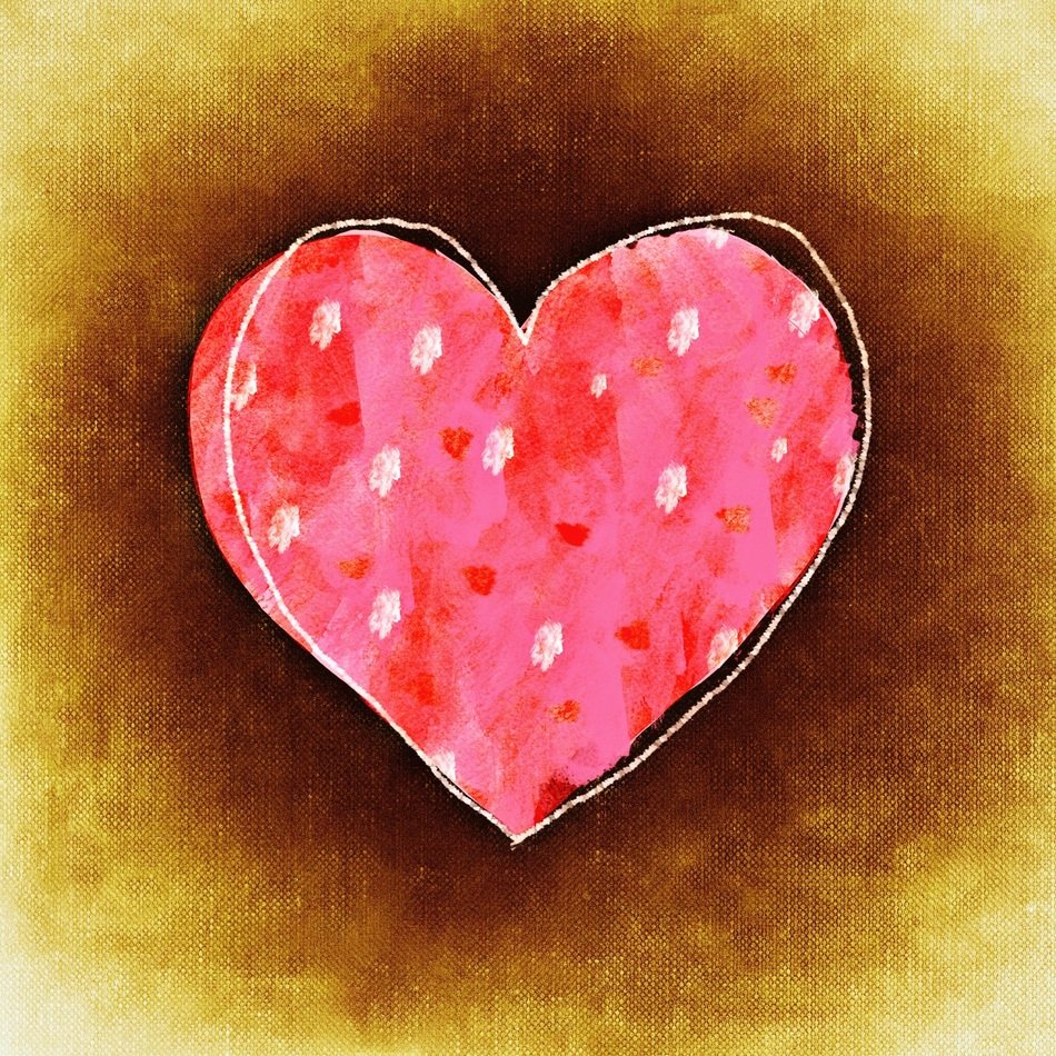 cute heart in dots