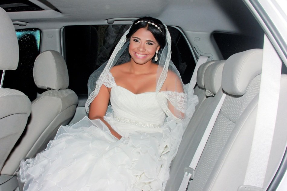 Bride in the car