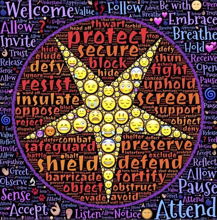 golden star among the words