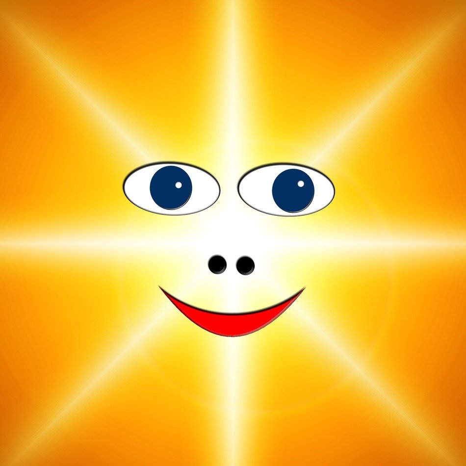 smiley on the background of the sun