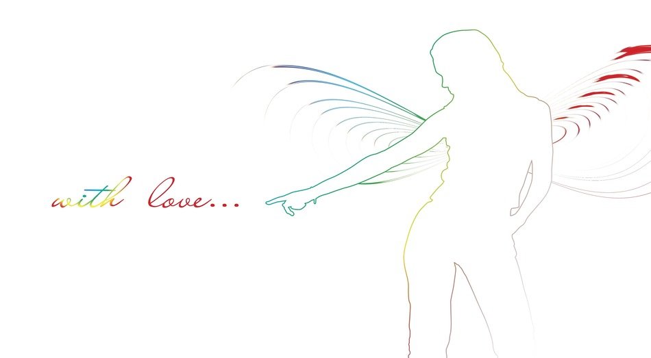 silhouette of the elegant angel