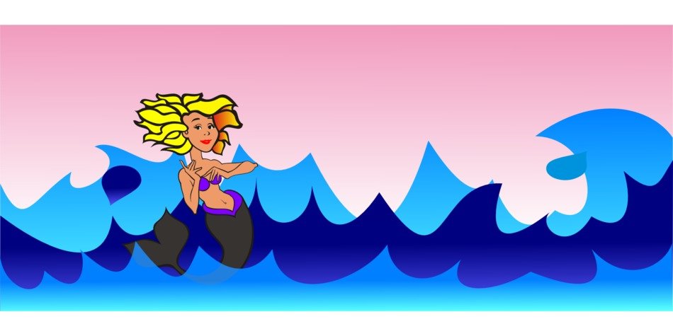 drawn blonde mermaid