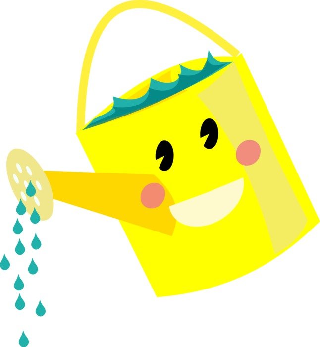Smiling watering can