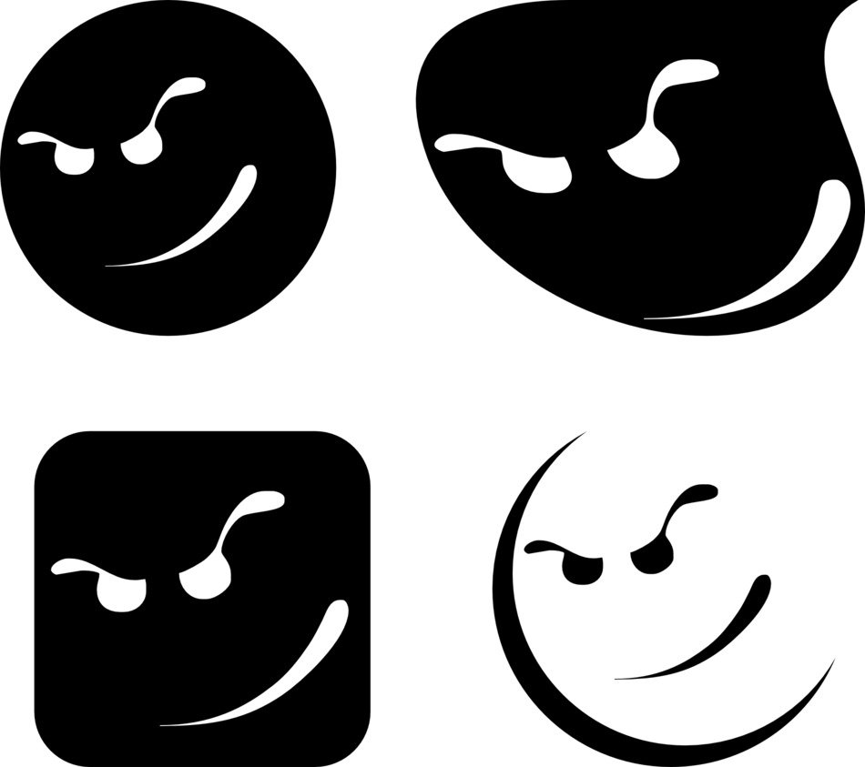 set of angry smiley