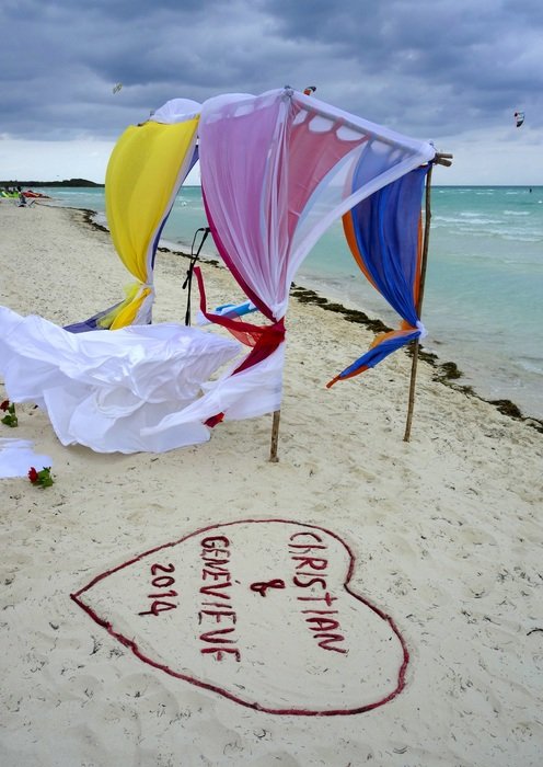 Romantic decorations for the celebration of the wedding