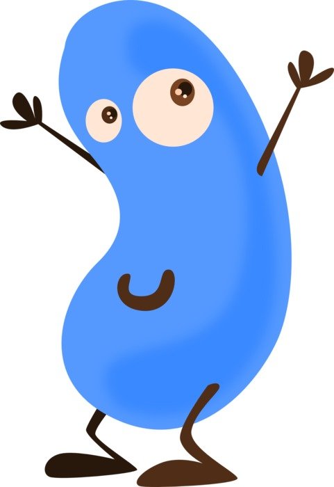 bean cartoon blue drawing