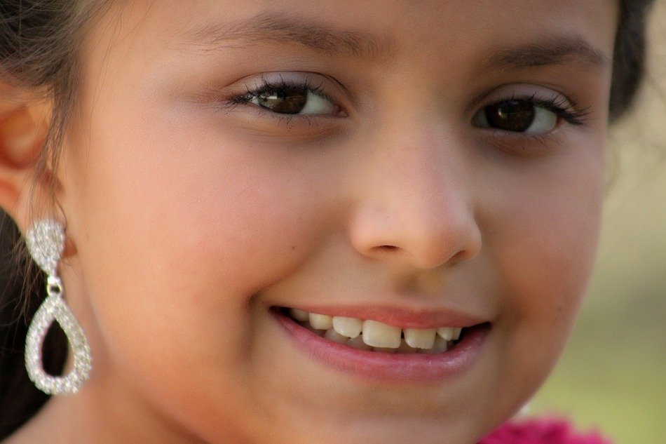 girl with beautiful earrings