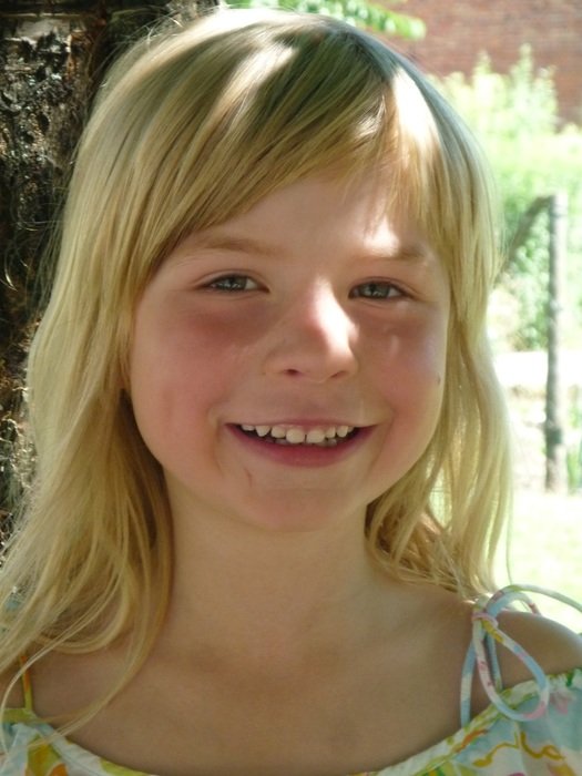 Laughing girl with the blond hair
