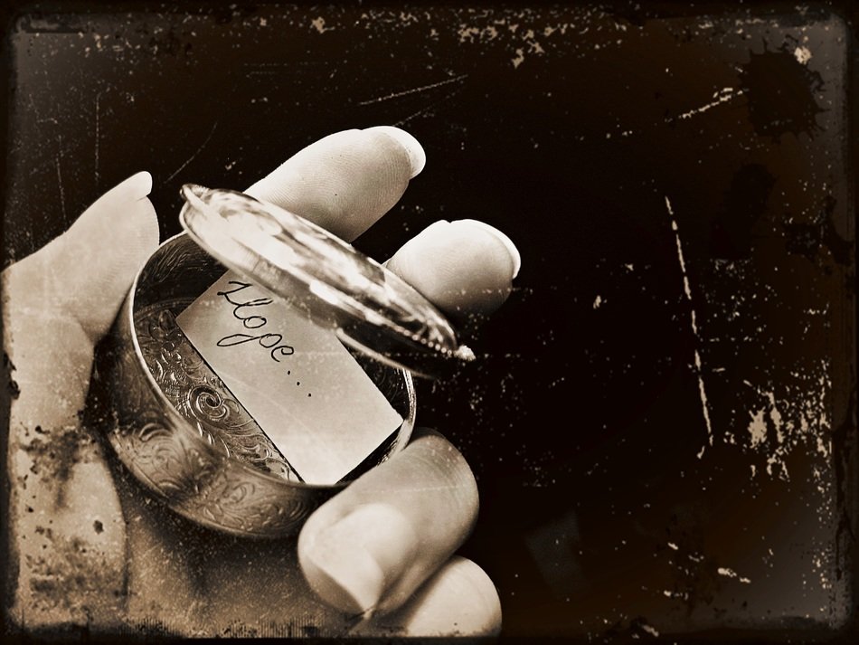 clipart of the monochrome old photo with a hint of hope